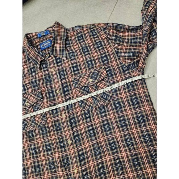 Pendleton Kingston shirt Fitted Flannel men plaid button up pockets cotton multi - Picture 5 of 9